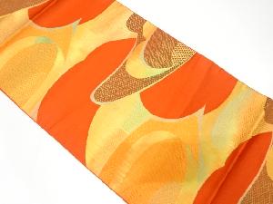 霞に古典柄模様織り出し　名古屋帯